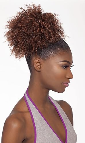 Miniatura 2 de Outre Drawstring Ponytail Big Beautiful Hair 4A KINKY (2T1/30) Marrón Oscuro Topped Negro Azabache y Caoba Claro 2T1/30,2T1/BU,Marrón oscuro 2,Negro