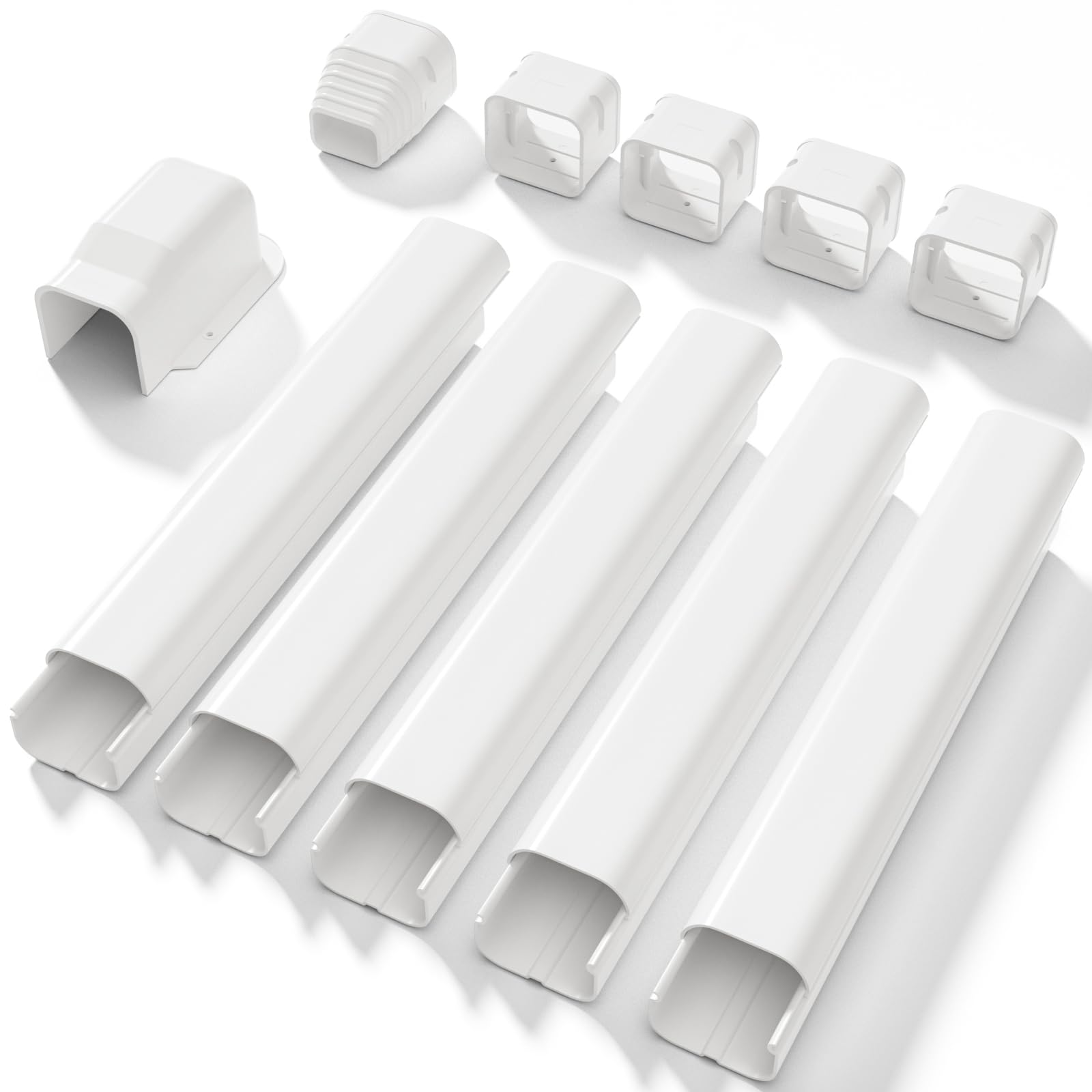 Photo 1 of Kalkehay 3" W 7.5Ft L Mini Split Line Set Cover Air Conditioners PVC Decorative Lineset Cover Kit for Central AC, HAVC, Heat Pumps