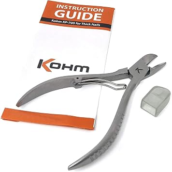 Kohm Ingrown Toenail Clippers | Super Control Cuticle Trimmer & Wide Jaws Precision Stainless Steel Nail Nippers for Thick & Ingrown Nails | Podiatrist-Recommended Toe Nail Cutter