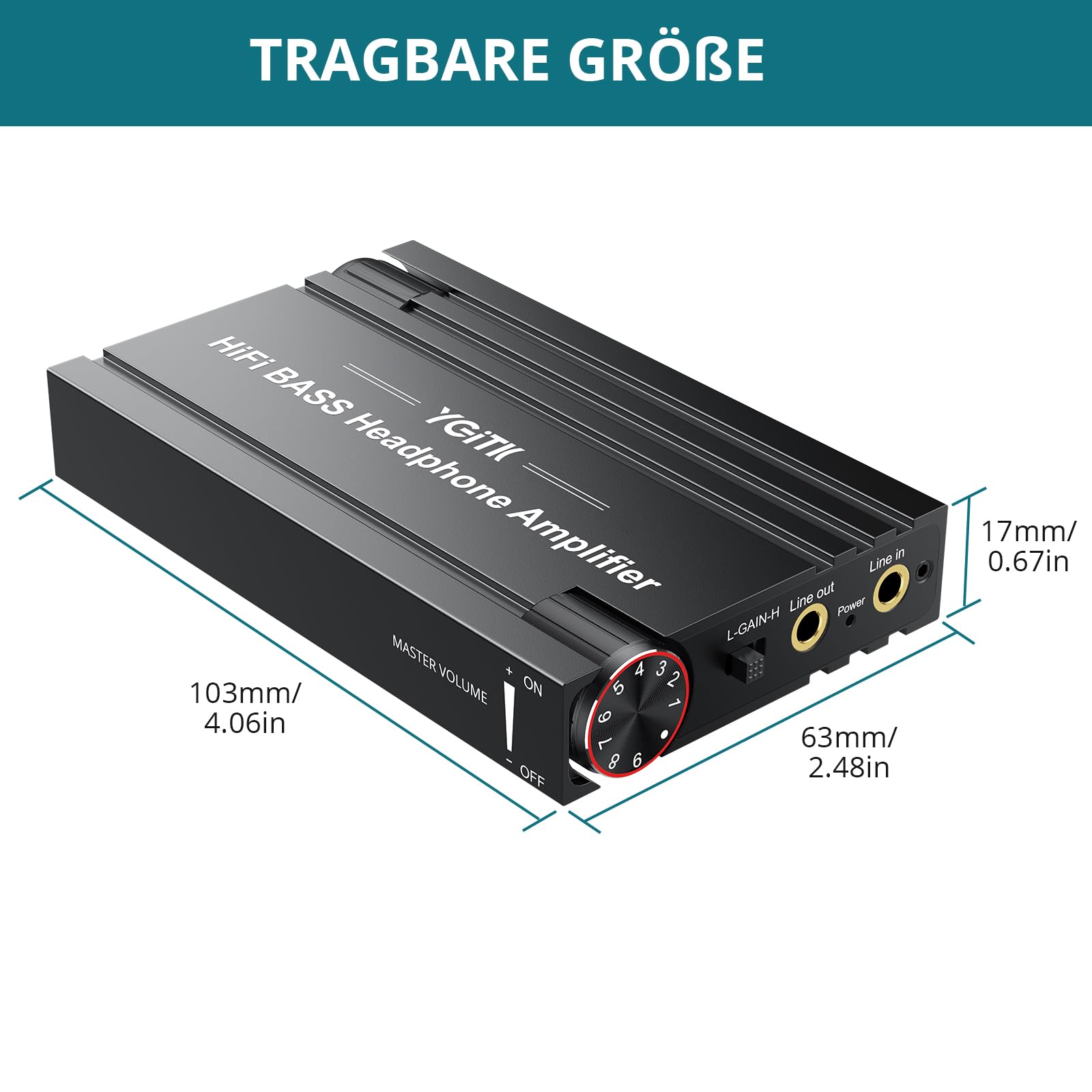 Kopfhörer Verstärker Tragbar BASS HiFi Kopfhörerverstärker, 3,5-mm-Stereo-Audioausgang, 16-600Ω wiederaufladbarer Audio Kopfhörer verstärker für MP3/ MP4/ Telefone/Kopfhörer für Computer