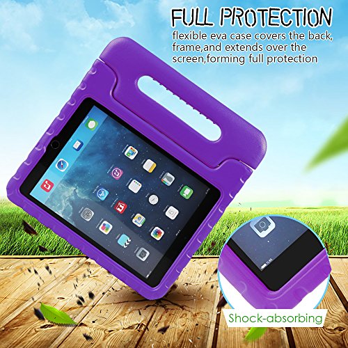 Newstyle Apple Ipad Air 2 Case Shockproof Case Light Weight Kids Case Super Protection Cover Handle Stand Case For Kids Children For Apple Ipad Air 2 (2014 Released) - Purple Color #TOP1