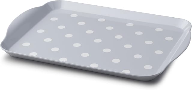 Zeal G201S Melamine Dotty Serving Design Tray (30x21cm) French Grey