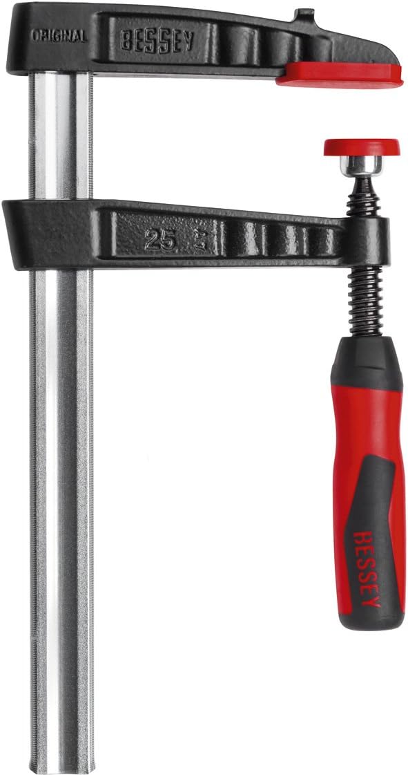 TG7.024+2K Cast Jaw Clamp for Woodworking, F-style with Wood Handle, Carpentry, Home Improvement, and DIY Projects