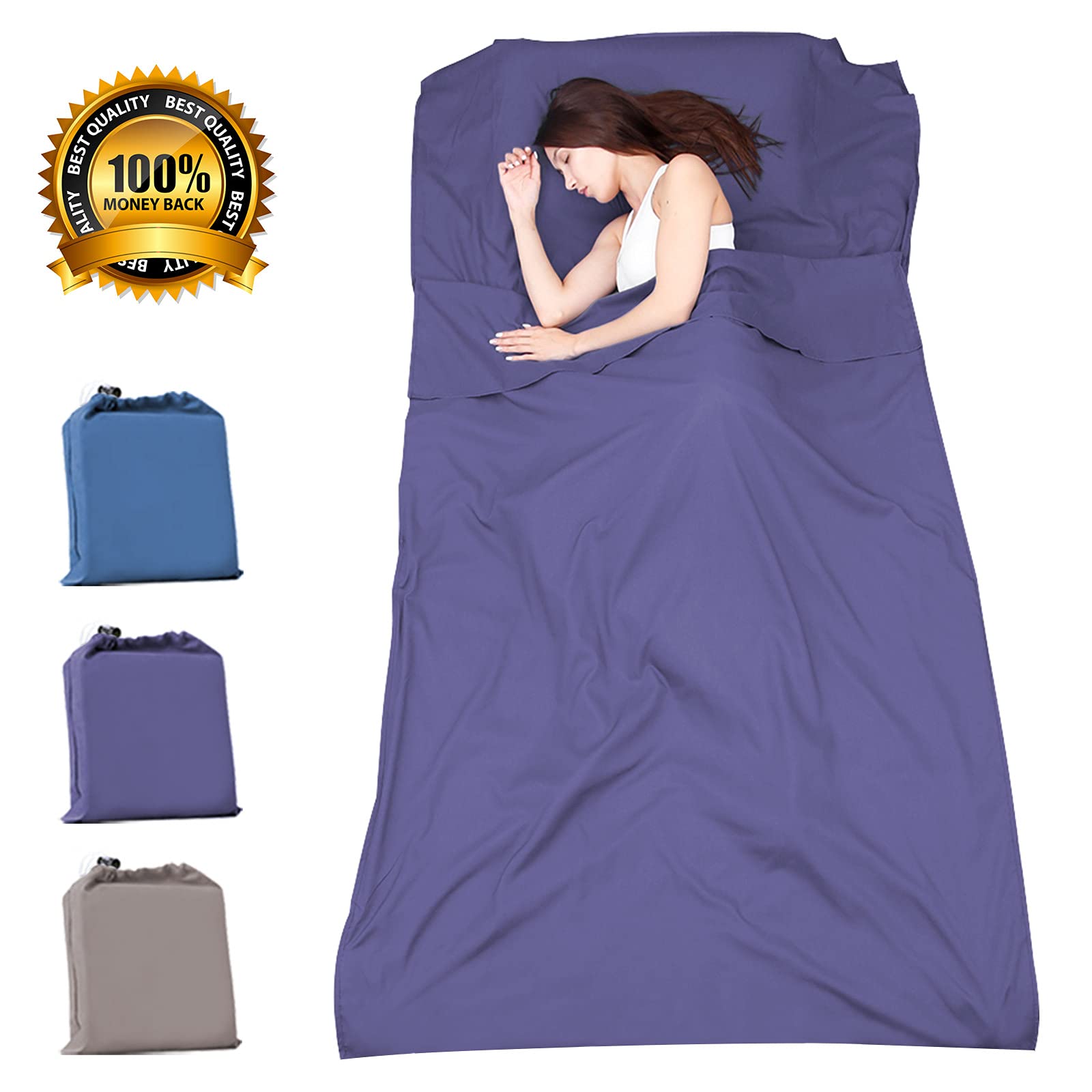 Mannice Śpiwór Sleeping Bag Liner dla dorosłych, uniseks