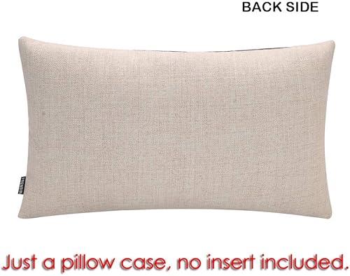 Miniatura 4 de TRENDIN PL1064TR - Funda de almohada navideña de 12 x 20 pulgadas, decoración de Navidad, de lino, rectangular, decorativa, lumbar, para cintura, 12