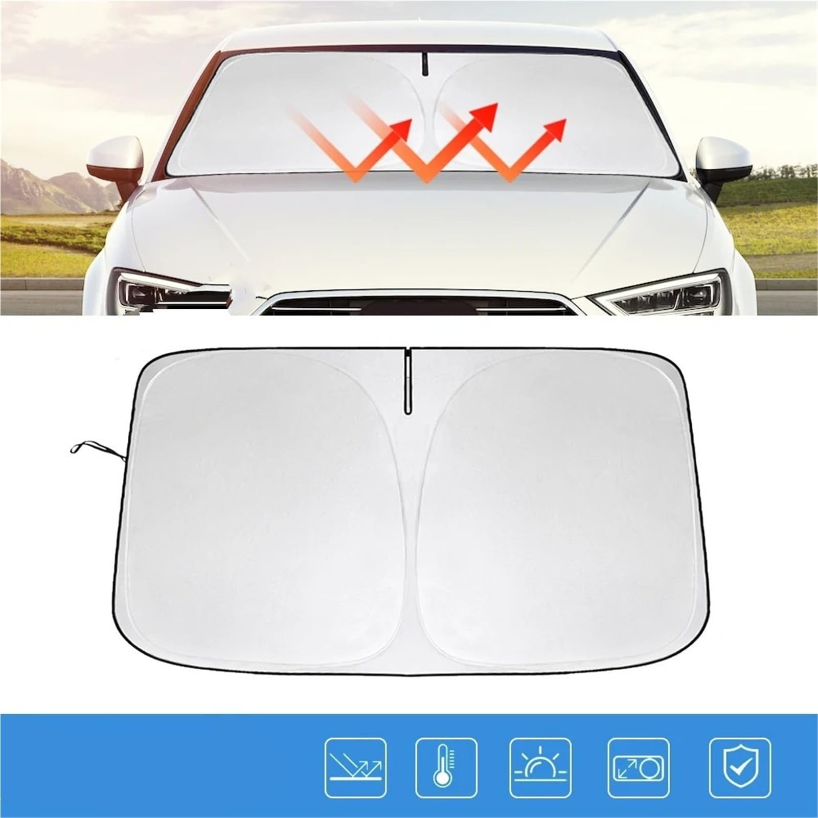 Auto Parasole per Parabrezza Parasole Parabrezza per Audi per A3 2016-2024, Parasole Pieghevole, Parasole per Parabrezza Auto