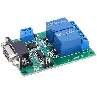 2 Channel Serial Port Relay Module 12V RS232 DB9 Interface Remote Control Switch Board for Industrial Control