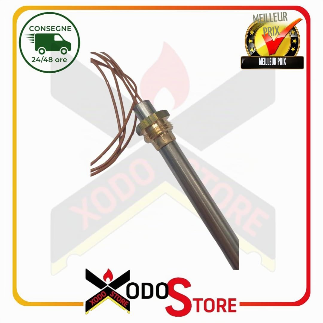 Xodo Store, Bougie d'allumage L. 148 mm Diam. 9,9 mm, 300 W. Pour poêles à granulés, Compatible avec AMG, Environnement et chaleur, CADEL, Nickel ou cuivre, 1 pièce