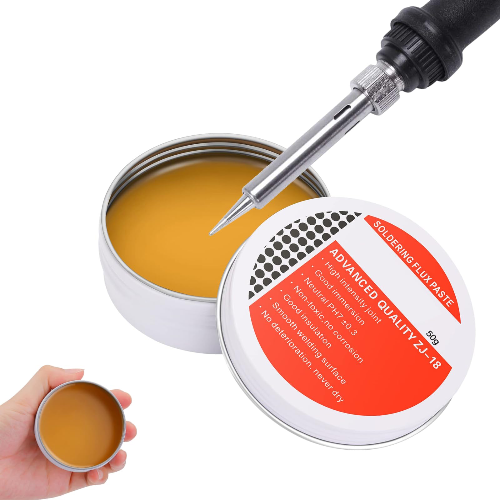 Pasta Per Saldature, Flusso Di Pasta, Pasta Per Saldatura a Stagno, Grasso Saldatura a Stagno, Pasta Di Stagno Per Saldatura, Pasta Saldante Stagno, Pasta Saldante No-Clean Flussante Ecologica, 50g