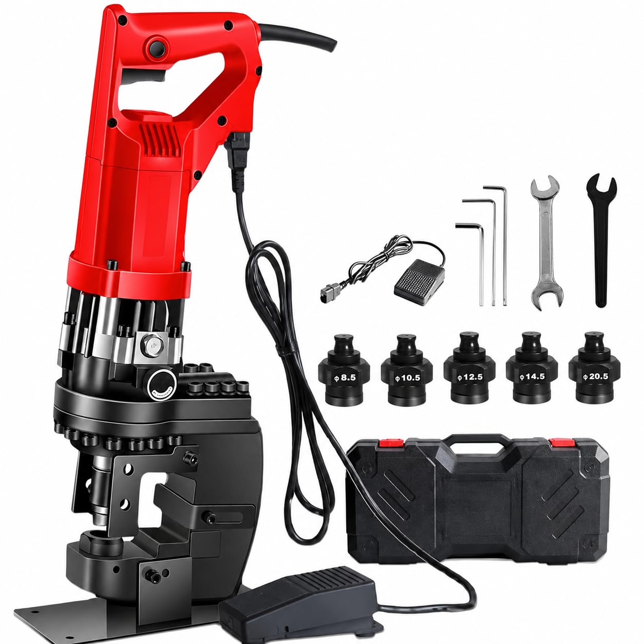 Elektryczny dziurkacz hydrauliczny 8,5-20,5 mm z 5 matrycami