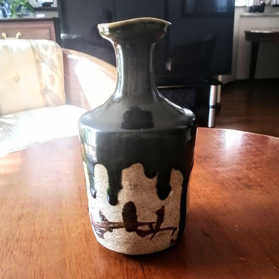 瀬戸織部3合徳利 秋坂窯 第八代 加藤宇助