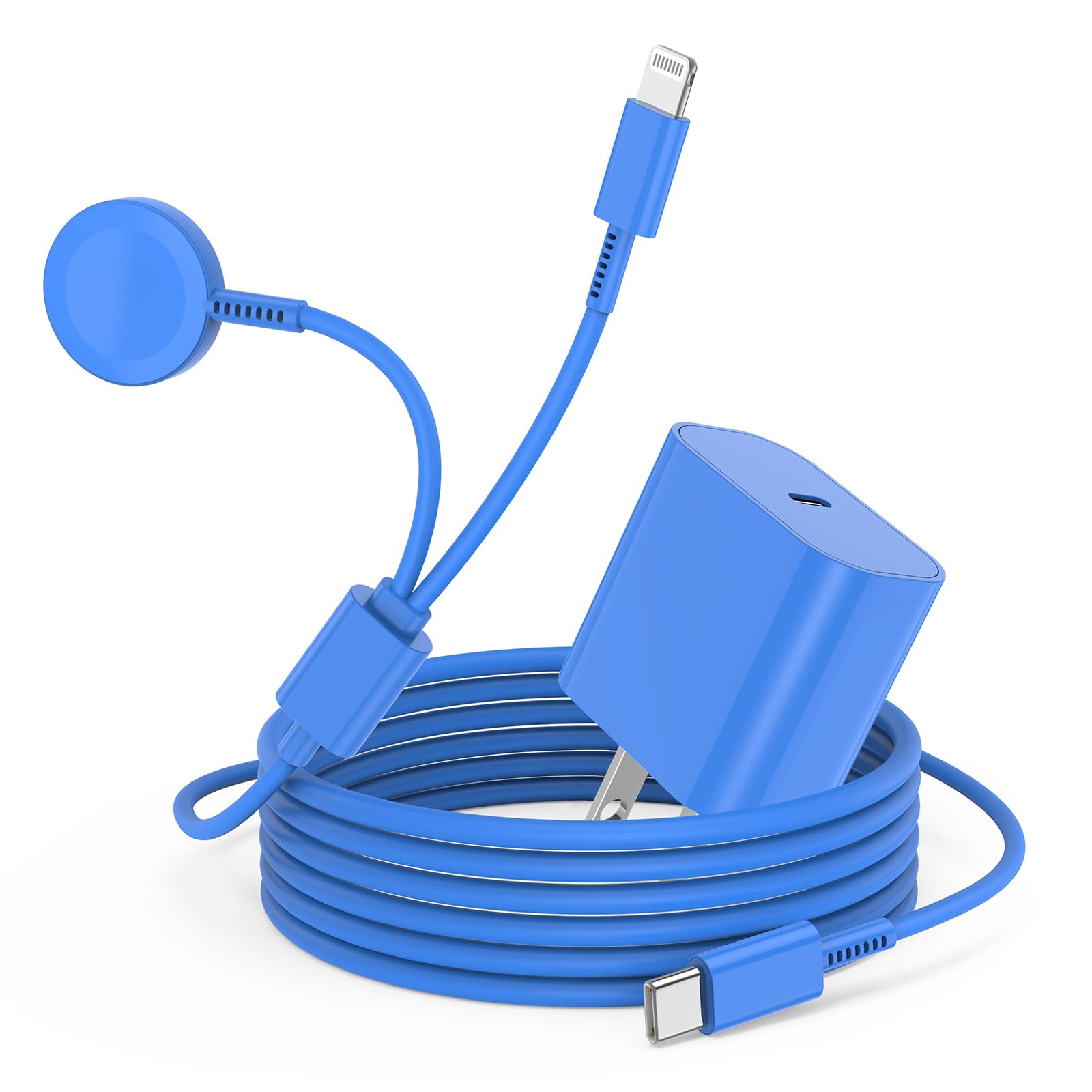 Upgraded USB C Apple Watch Charger, [MFi Certified] 2 in 1 Magnetic iWatch Fast Charging Cable Cord 6ft with 20W Type C Wall Plug Block for Apple Watch Series 8/7/SE/6/5/4/3/2/1/iPhone 14/13/12/11/XS