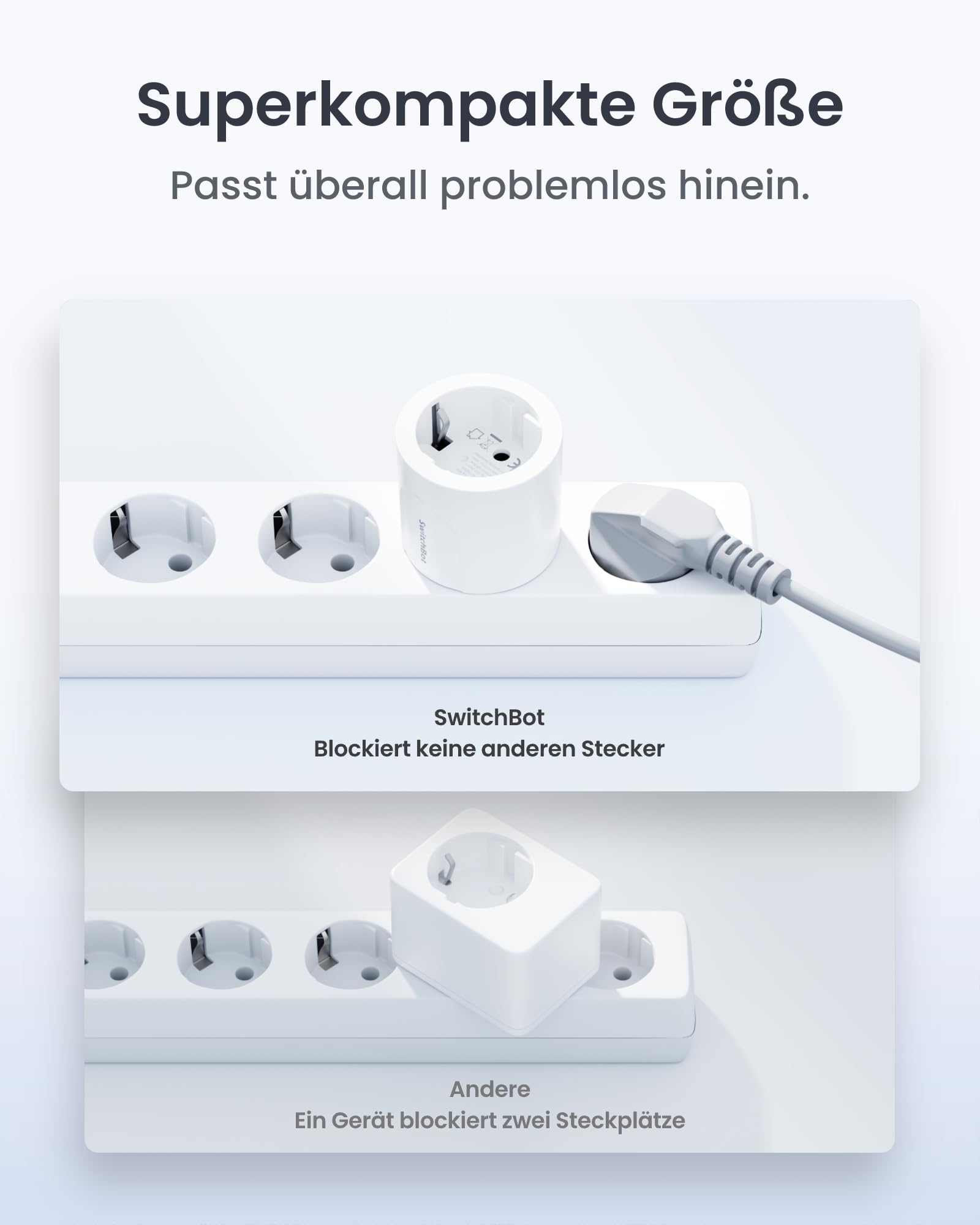 SwitchBot Plug Mini Matter + mmWave Presence Sensor Bundle, 2-teiliges Smart-Home-Set, smarte Steckdose mit Verbrauchsmessung & Präsenz-/Bewegungsmelder, WLAN/Bluetooth, 16A Typ F