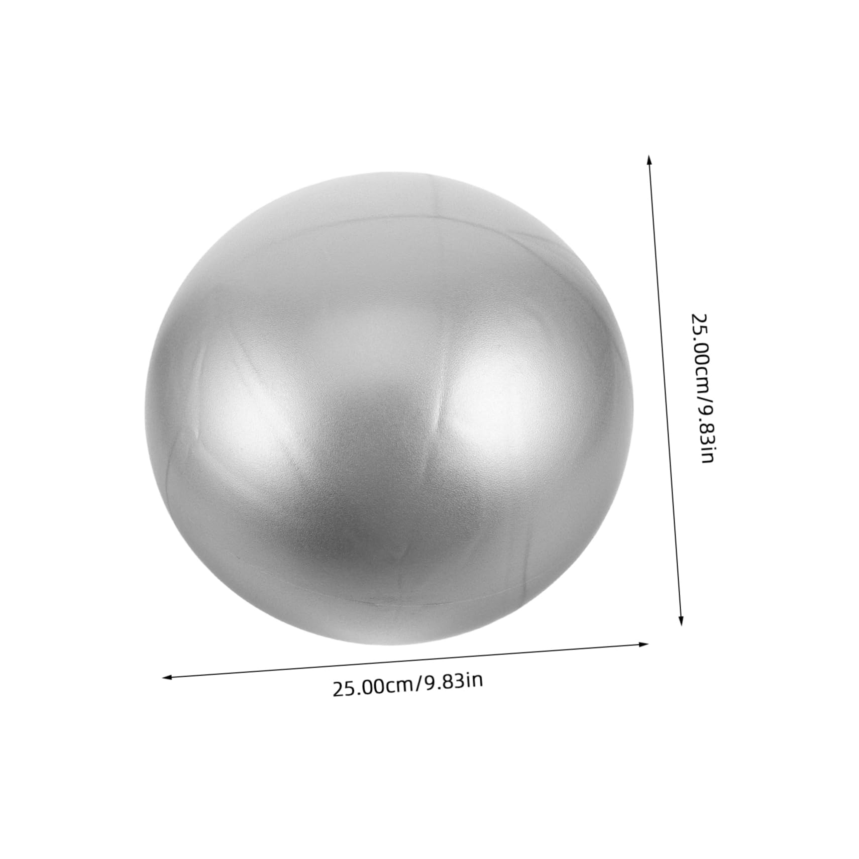 KOMBIUDA Pilates Ball Balanced Yoga Ball Soft Gym Equipment Easy to Carry Sturdy PVC Strength Silver