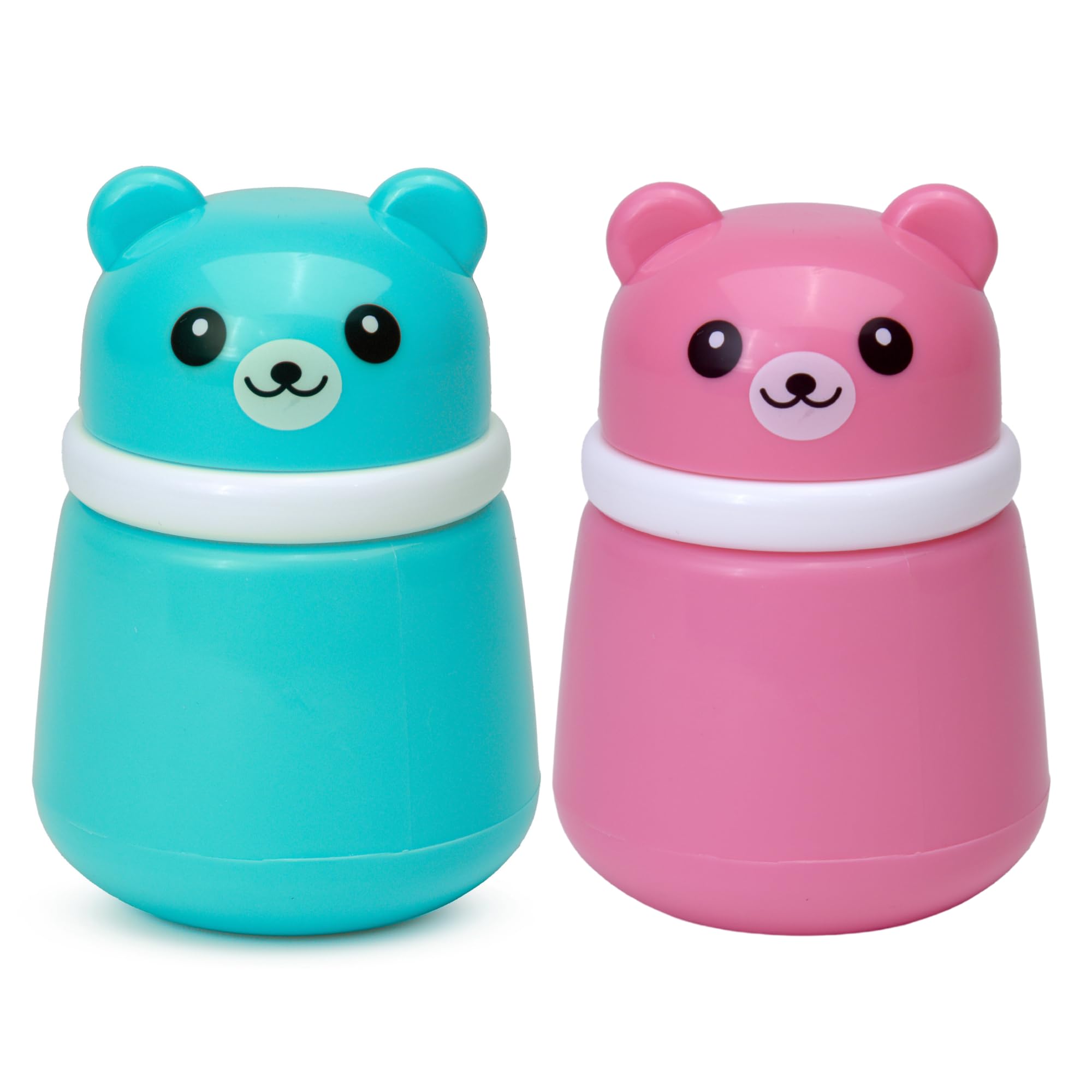 Pax Parrot Baby Powder Puff Box – Bear Design | Pack of 2 | 4 Pax Parrot Characters Stickers for Baby | Refillable Dispenser with Soft Applicator for Newborns & Infants | Compact & Travel-Friendly Container (Turquoise, Pink )-image-17