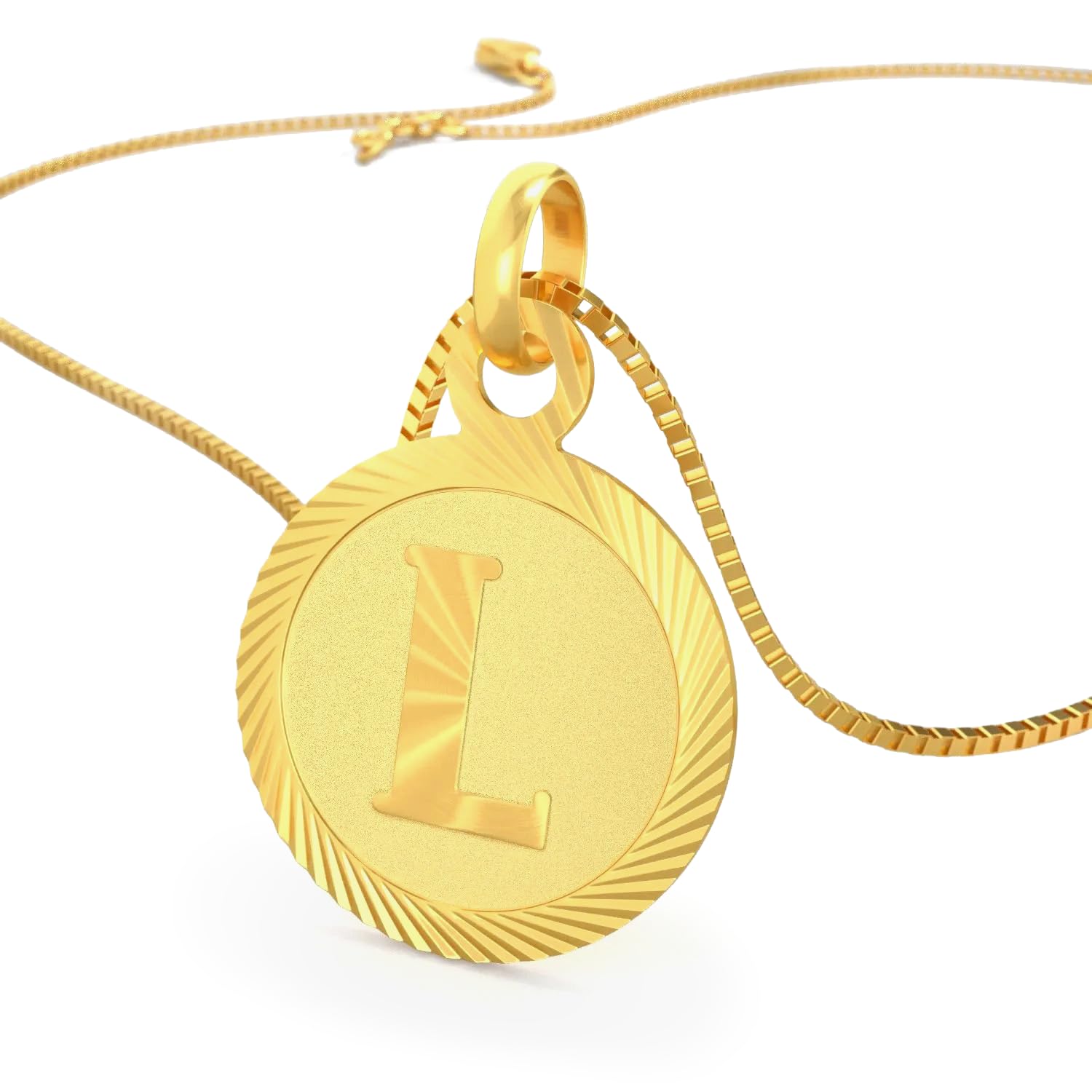 joyalukkas 22k (916) Purity | HUID & BIS Hallmark | Gold Alphabet L Pendant For Women-picture-38
