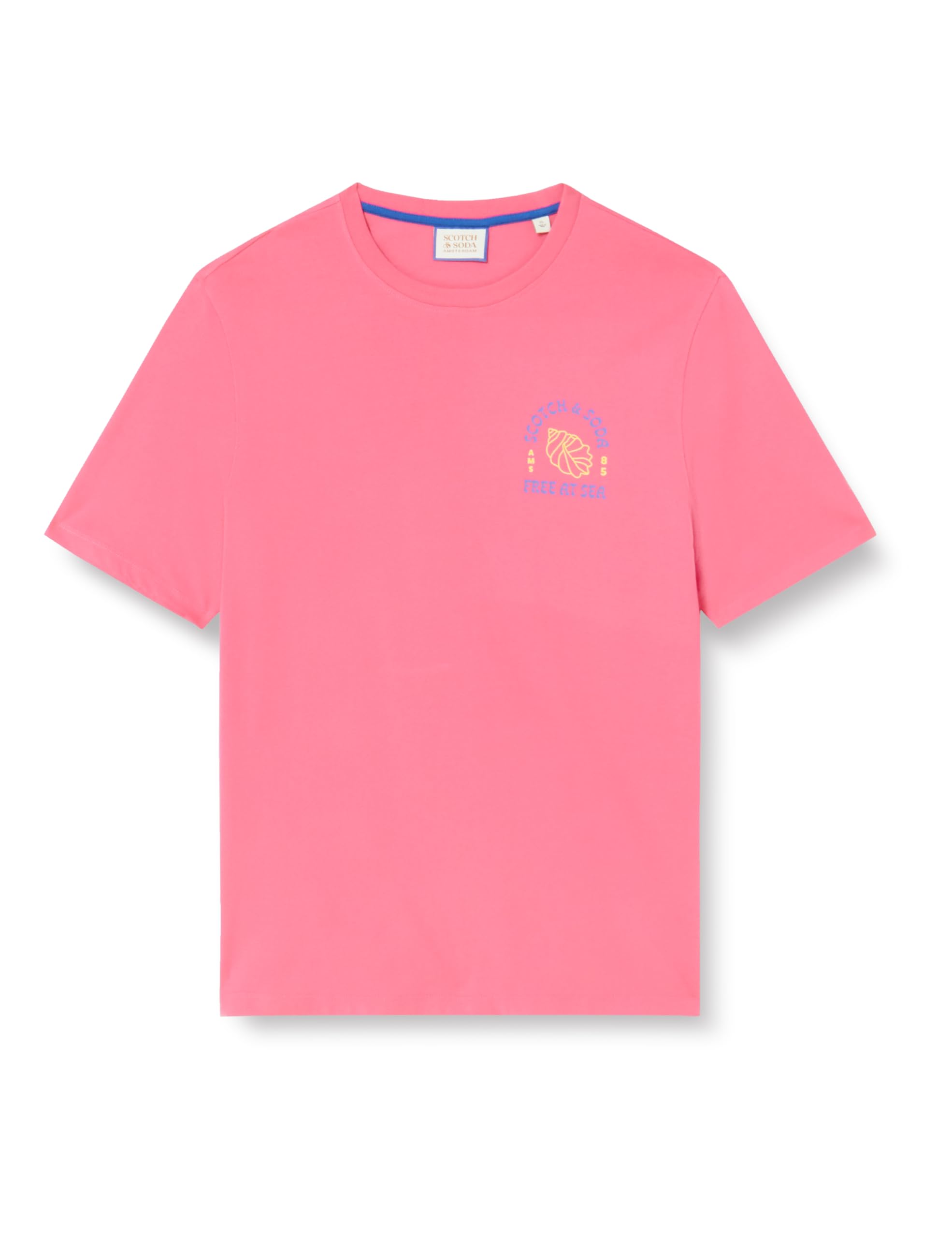 Scotch & SodaMen's Left Chest Artwork T-Shirt, Tropical Pink 1195, XL