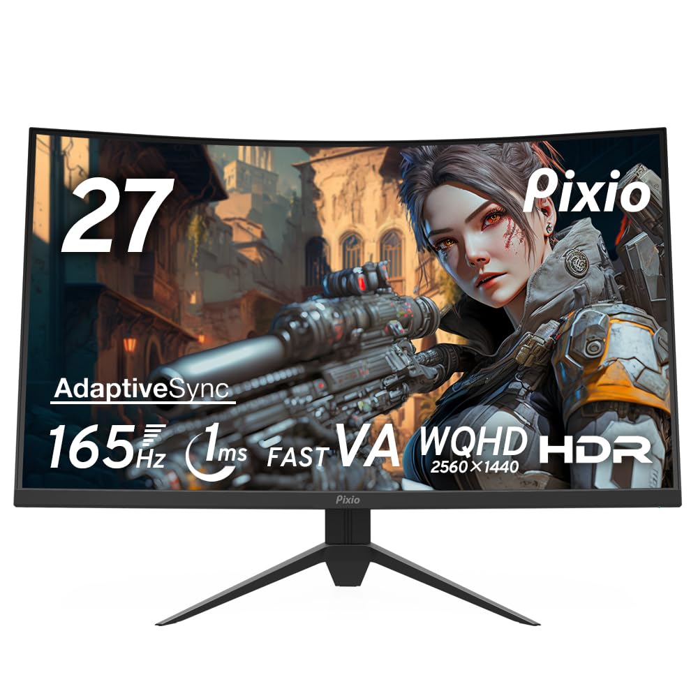Amazon.co.jp: Pixio PXC277A 湾曲 ゲーミングモニター 27インチ WQHD 