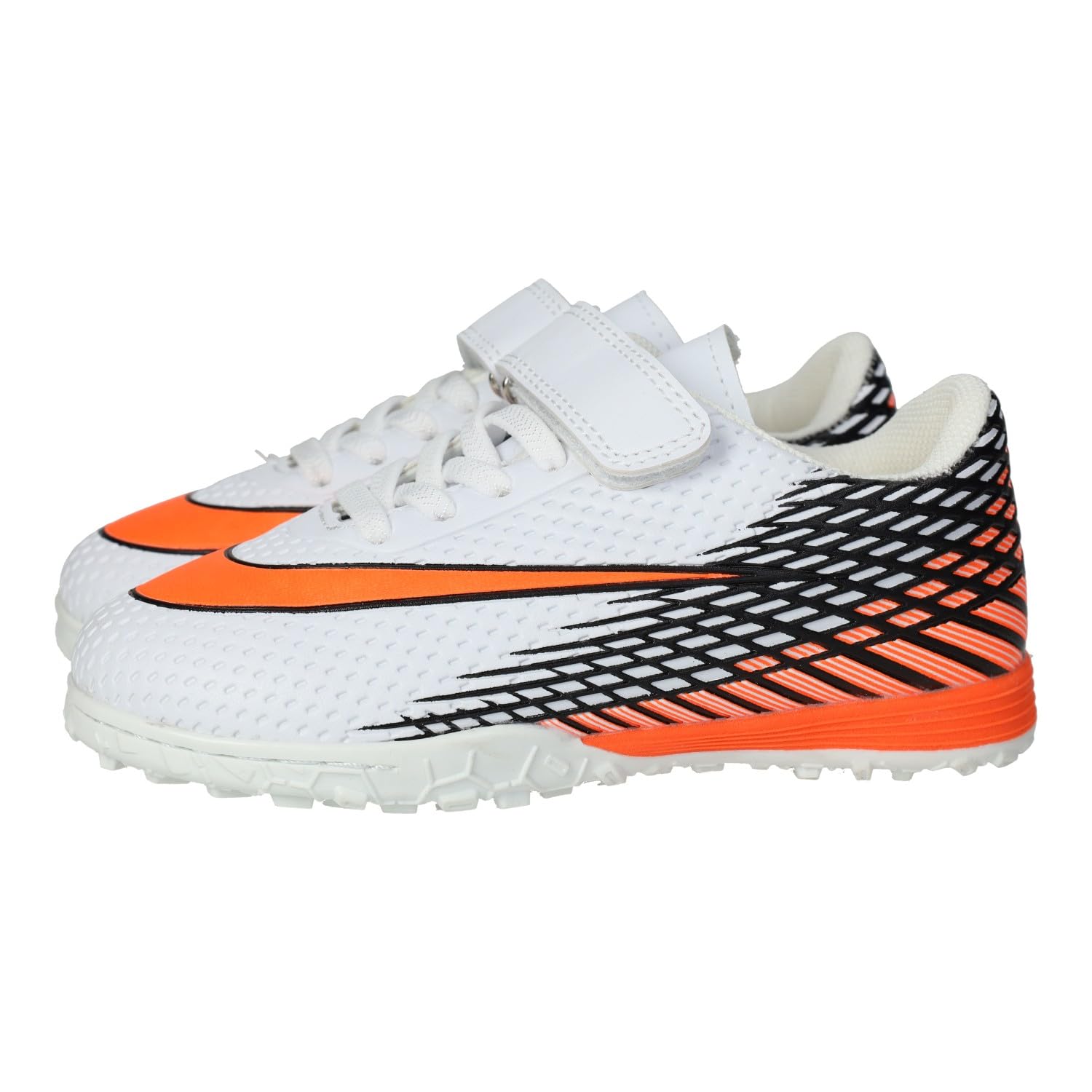 Zapatillas de Futbol HK116B para Niños, Blanco, Cinta Textil Adhesiva