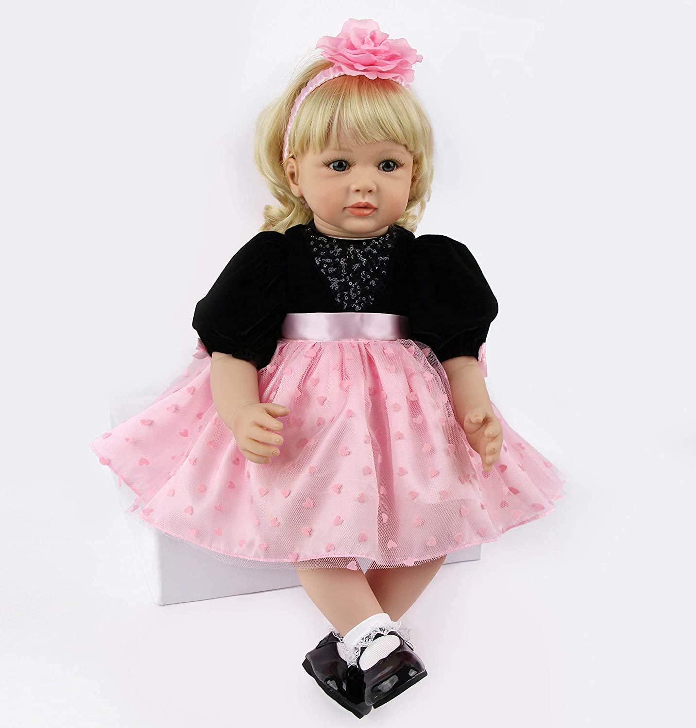ZIYIUI Bebe Reborn 24 pollici 60 cm vinile di silicone morbido bambola Reborn fatto a mano bebe Reborn ragazza regalo di giocattoli per ragazzo, ragazza, regalo di Natale(bambola Reborn Girl 60 cm)