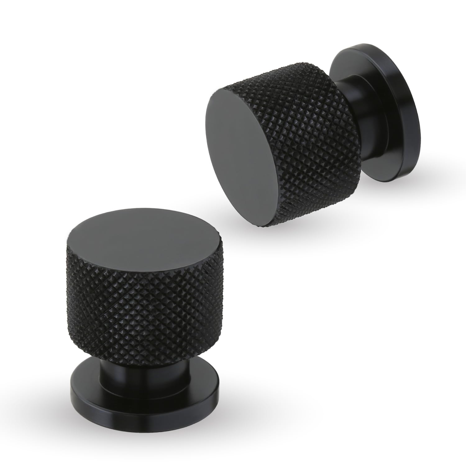 LAPO 2 Piece Drawer Knobs for Home & Office – Durable and Elegant Aluminum Door Knob for Cabinets, Cupboards & Dressers (Black Finish)