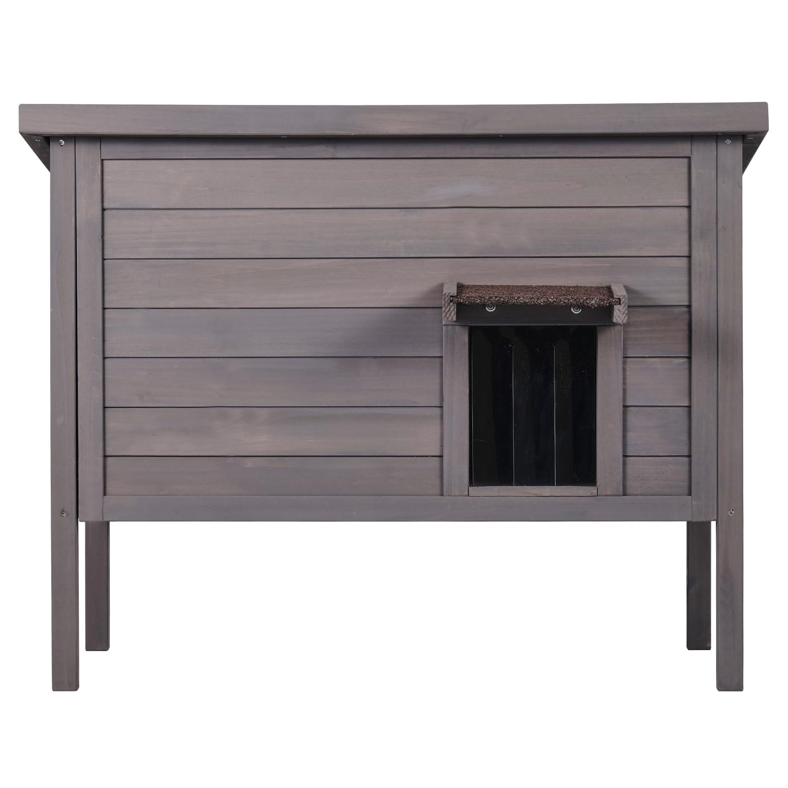 VEVOR Cuccia per Gatti da Esterno, 870x535x690 mm, Cuccia per Gatti in Legno, Resistente agli Agenti Atmosferici, Isolamento in Schiuma, Tetto Aperto, Porta a Ribalta, Cuccia per Diversi Gatti, Grigio