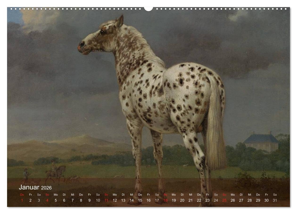 Pferde-Ölgemälde - Die Kunst der alten Meister (Wandkalender 2026 DIN A2 quer), CALVENDO Monatskalender: Beeindruckende Ölgemälde von großen Künstlern der Vergangenheit (CALVENDO Kunst)