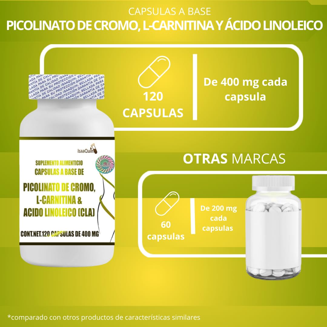IsaaQuim | Picolinato de Cromo con L-Carnitina y Ácido Linoleico (CLA)