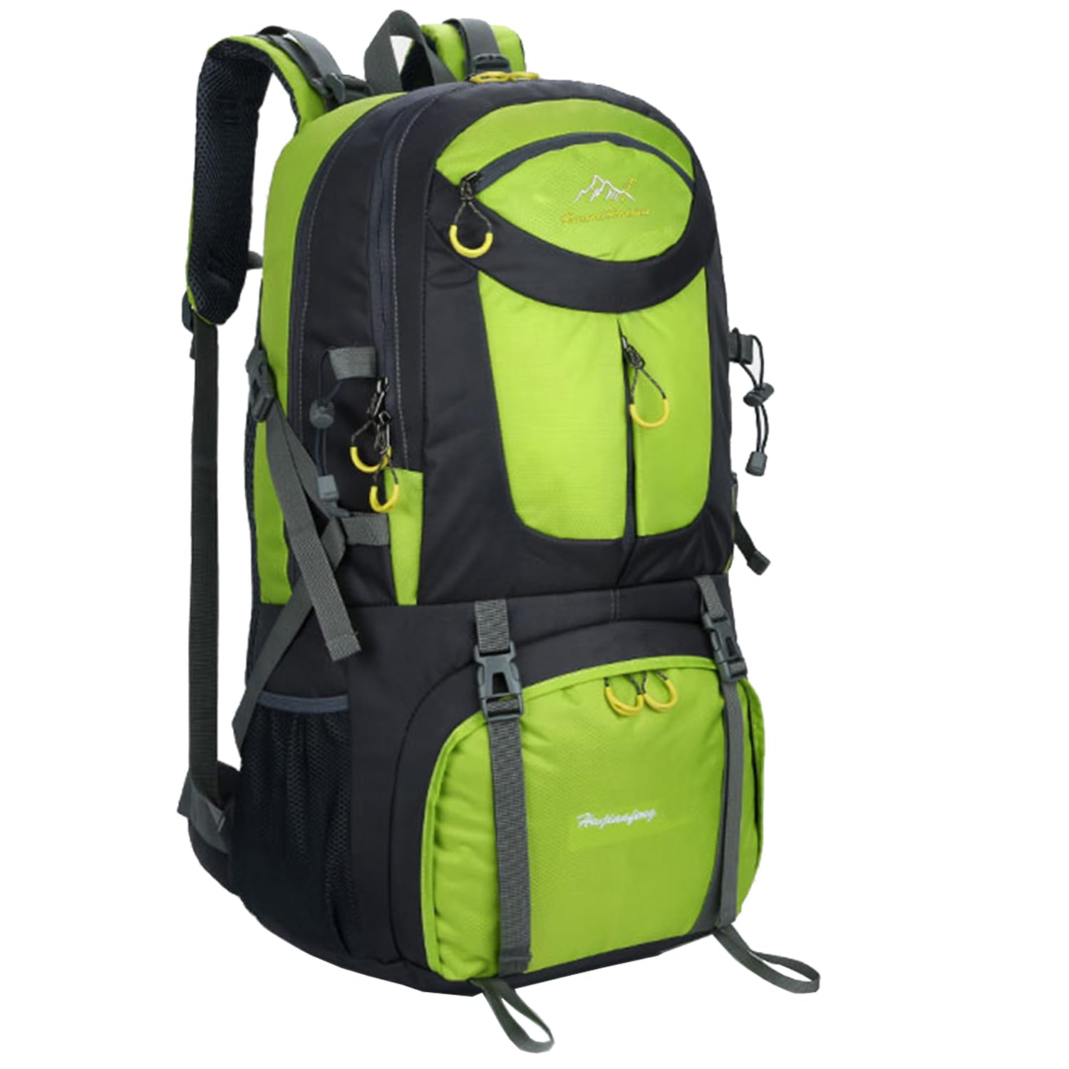 Mymm Unisex Green 50 Liter Backpack, Great For Outdoor Sport, Hiking, Trekking, Camping Travel, Mountain Climbing. Waterproof Mountaineering Bag, Travel Climbing Daypacks, Knapsack, Rucksack