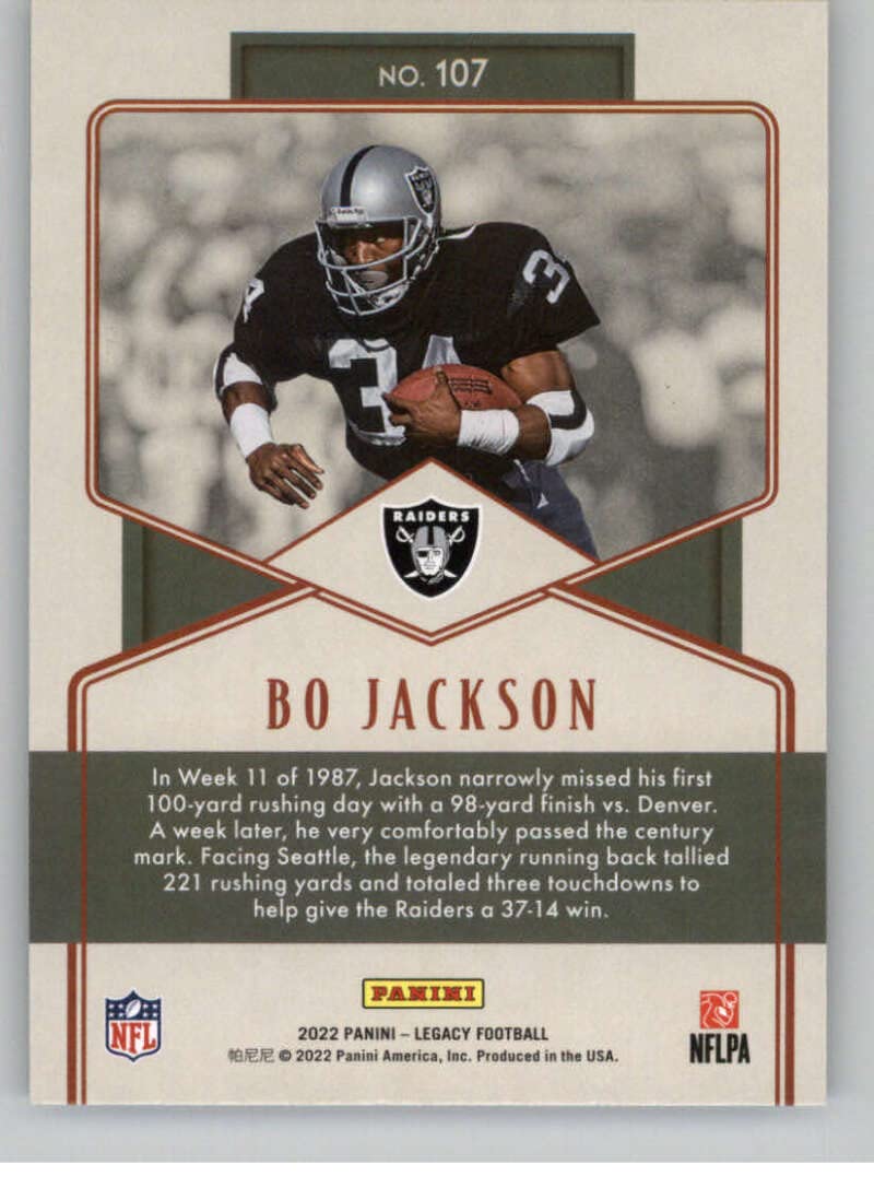 Amazon.com: 2022 Panini Legacy #107 Bo Jackson Legend Los Angeles