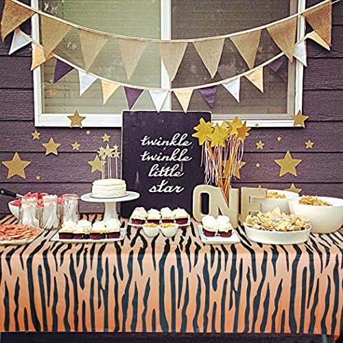 Hegbolke 8Pcs Animal Safari Theme Zoo Print Table Cover - Animal Theme Tablecloth Jungle Table Cover for Animal Theme Party Supplies Birthday Party Baby Showers Zoo Jungle Safari Themed Party
