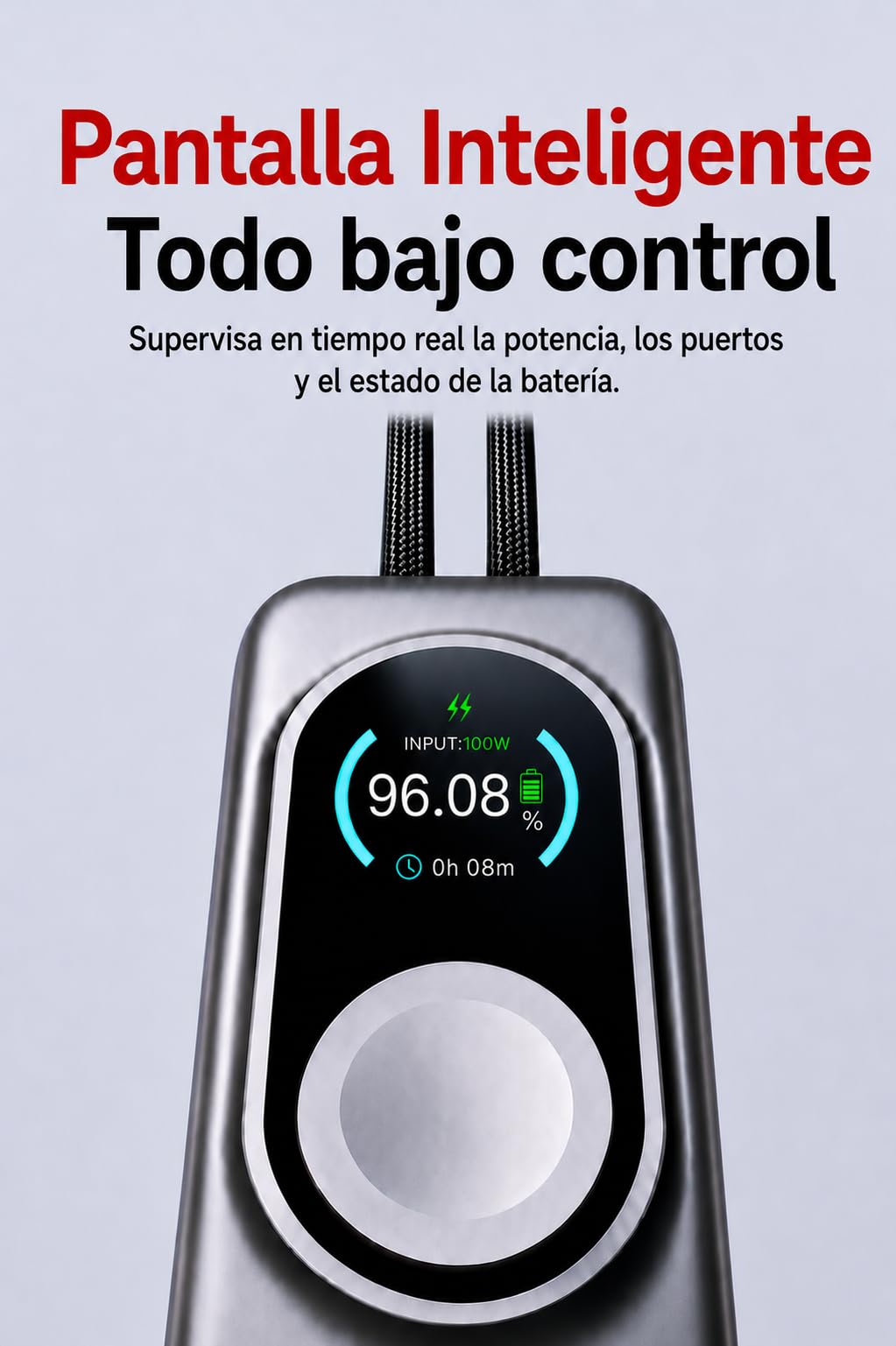 LITIONITE Numo Power Bank 25000mAh 170W con Cables USB-C Integrados (100W) y Carga magnética para Apple Watch, batería Externa para Ordenador portátil y MacBook, iPhone, iPad y Nintendo Switch