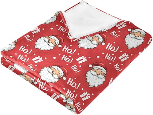 Miniatura 2 de Christmas Santa Red Plush Travel Blankets, Flannel Ultra-Soft Throws for Home Decor, Living Room, Camping, Fall Blanket, 60x90 Inches