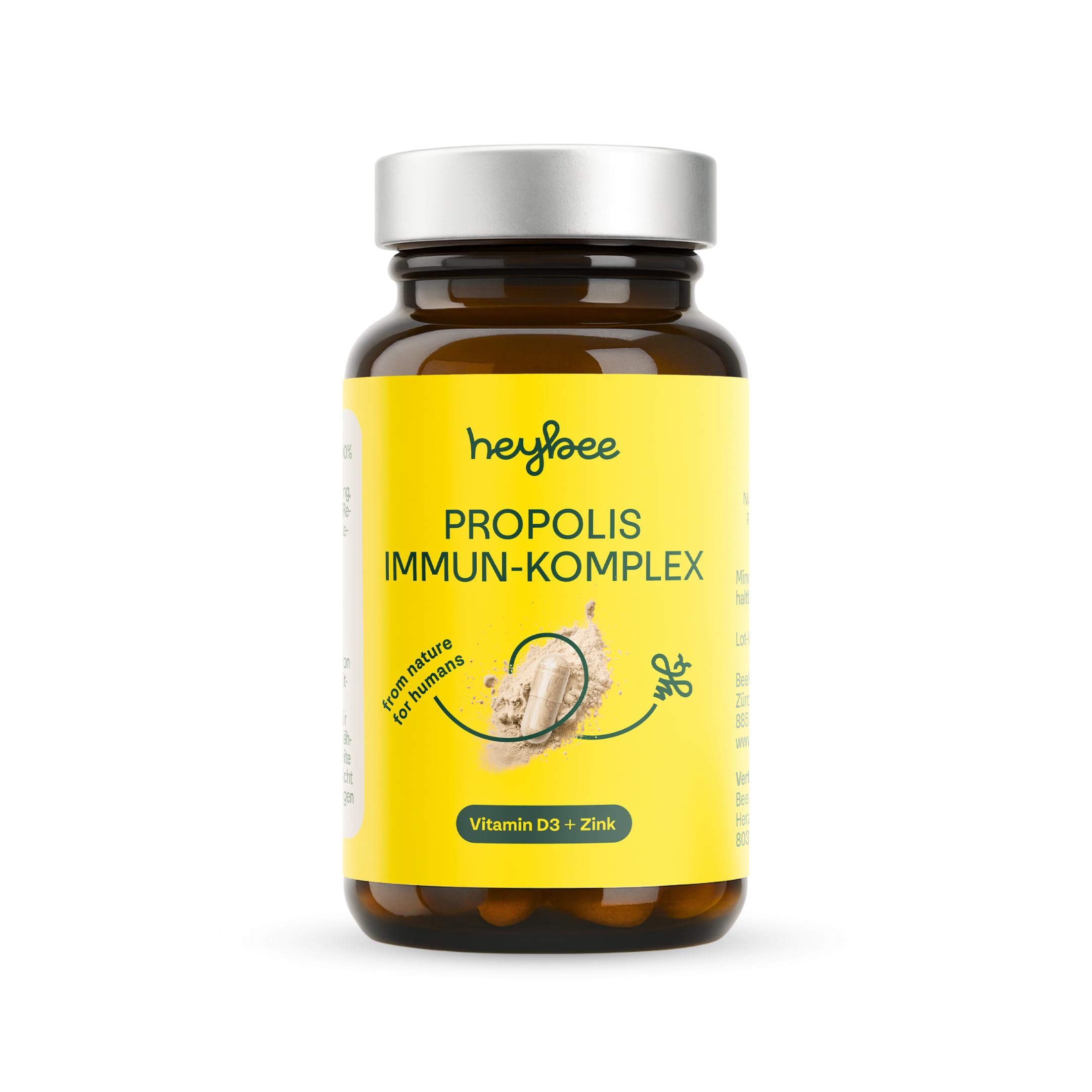 Propolis-Kapseln – pflanzliche Kapseln zur Immunstärkung mit Vitamin D und Zink (1x 60 Kapseln), für Kinder und Erwachsene, Unterstützung während der Pollenallergie