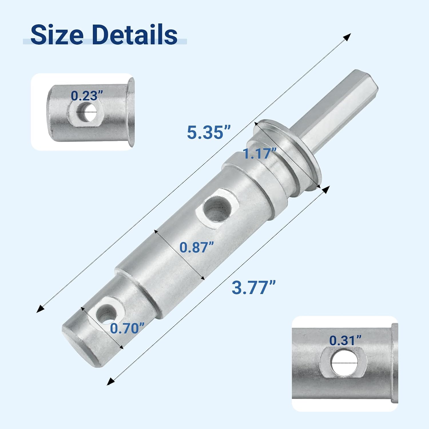 Two Stage Ice Auger Drill Adapter Fits 7/8" ID Auger Shaft for Ice Fishing