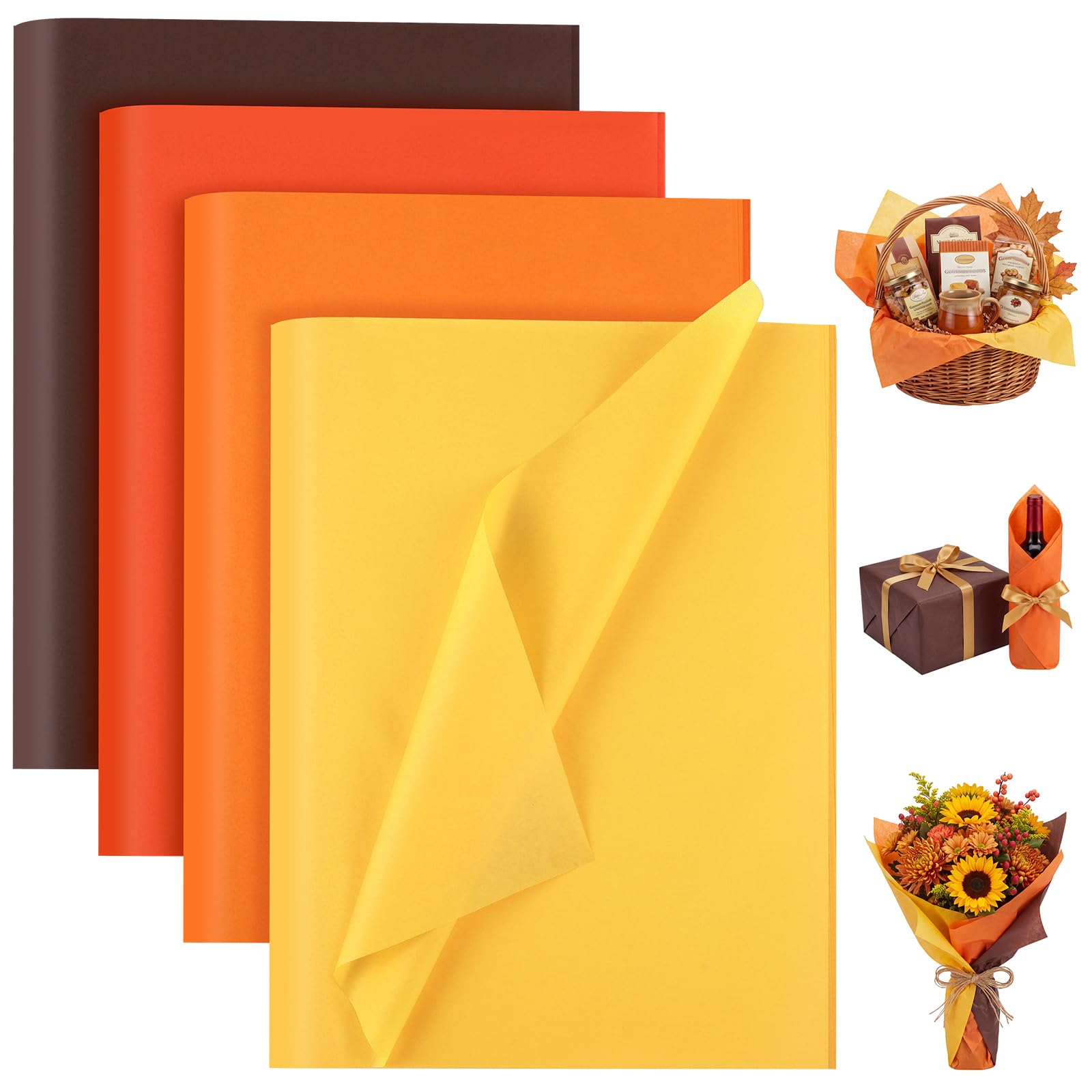 woric 160 Sheets Fall Tissue Paper for Gift Bags 20 X 14 Inches