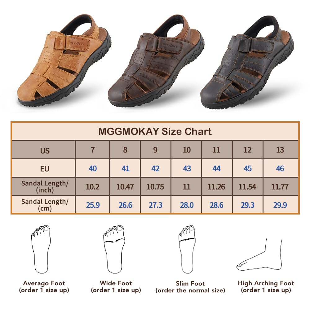 MGGMOKAY Sandalias Cuero Hombre Trekking Sandalia Hombre Verano