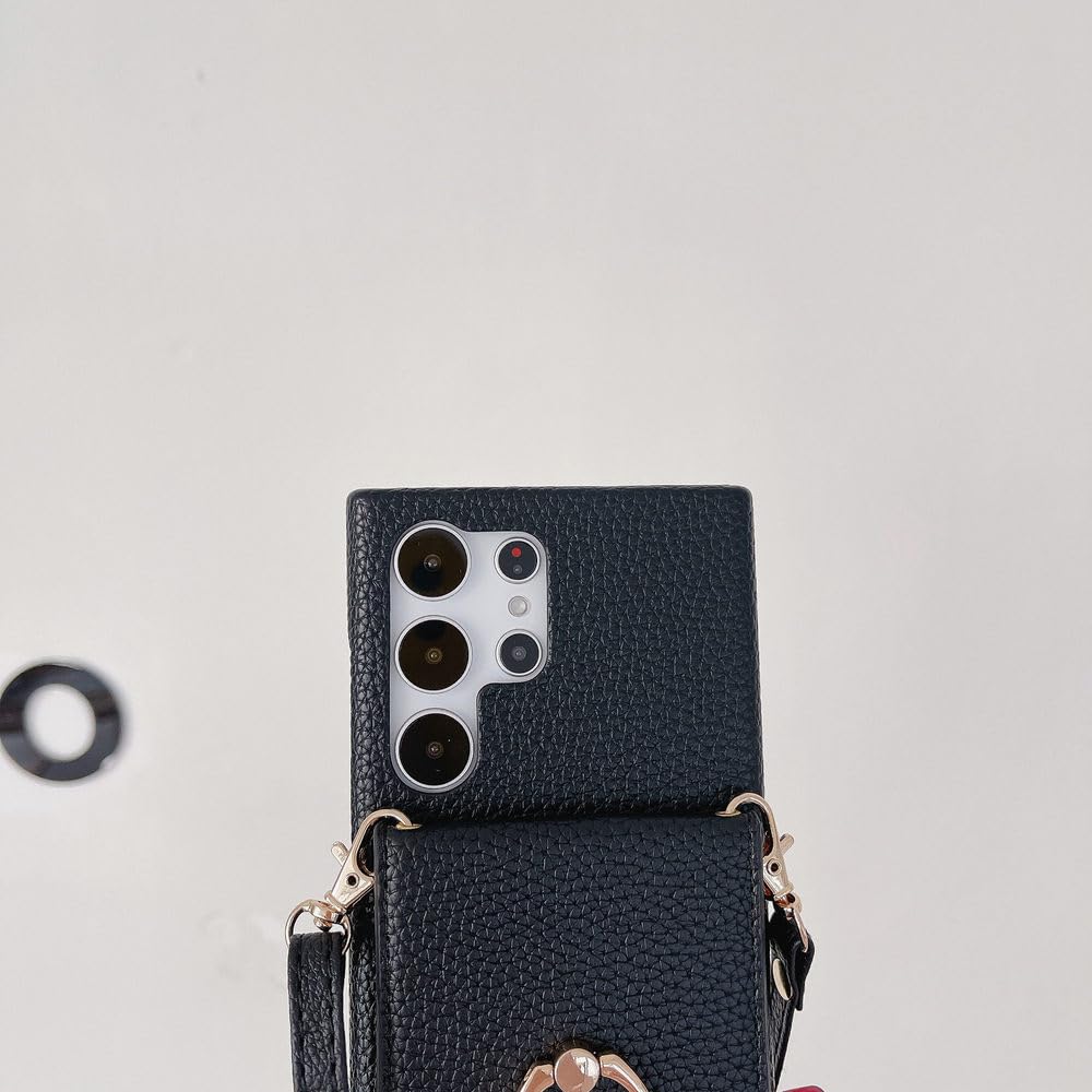 Funda con aro y Tarjetero para Samsung Galaxy S24, S22 Ultra Plus, S23 FE, A15, A25, A35, A55, A24, A34 y A54, Color Blanco, para Galaxy A14 (4G y 5G)