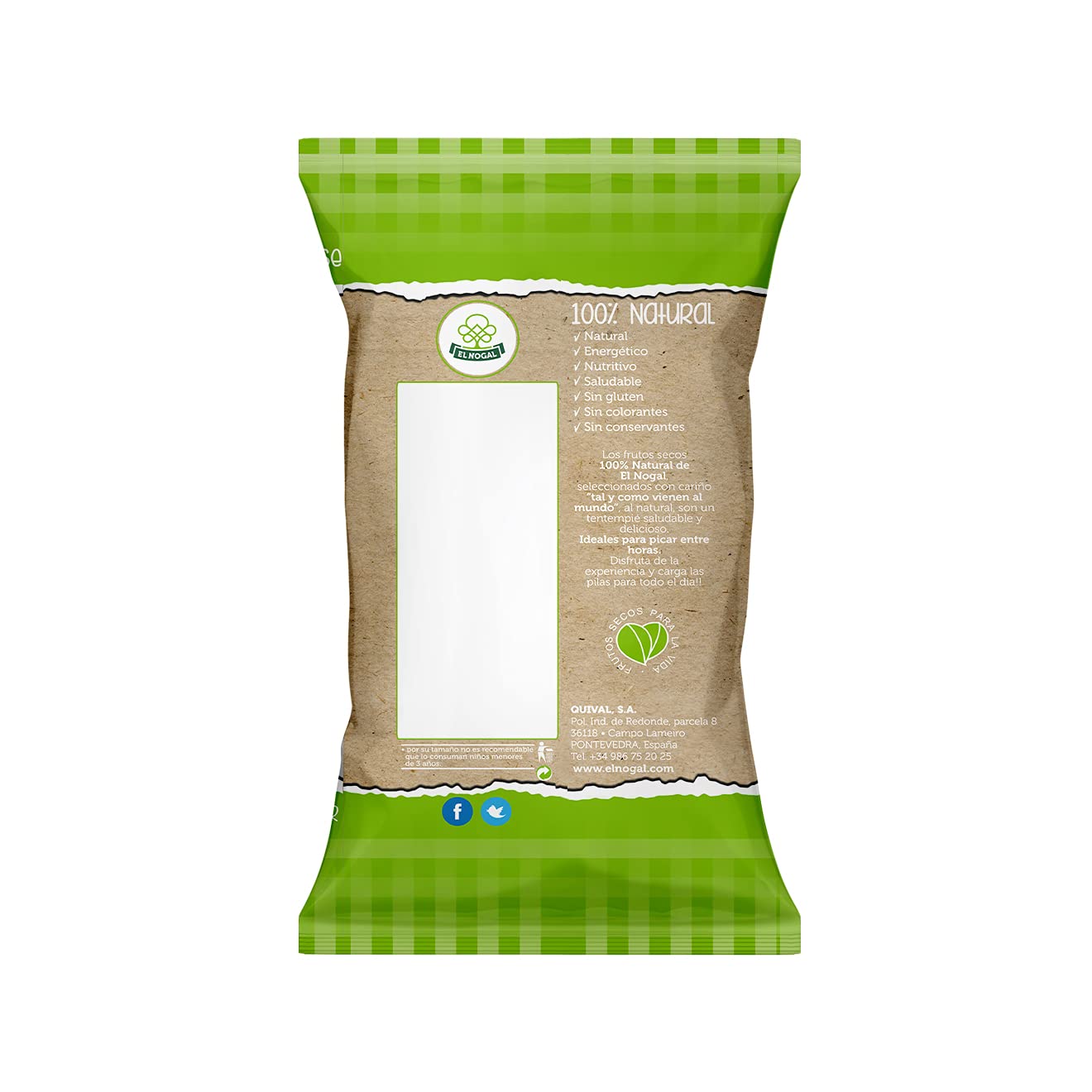 El Nogal Frutos Secos Anacardo Crudo, 100% Naturales Bolsa, 130 G