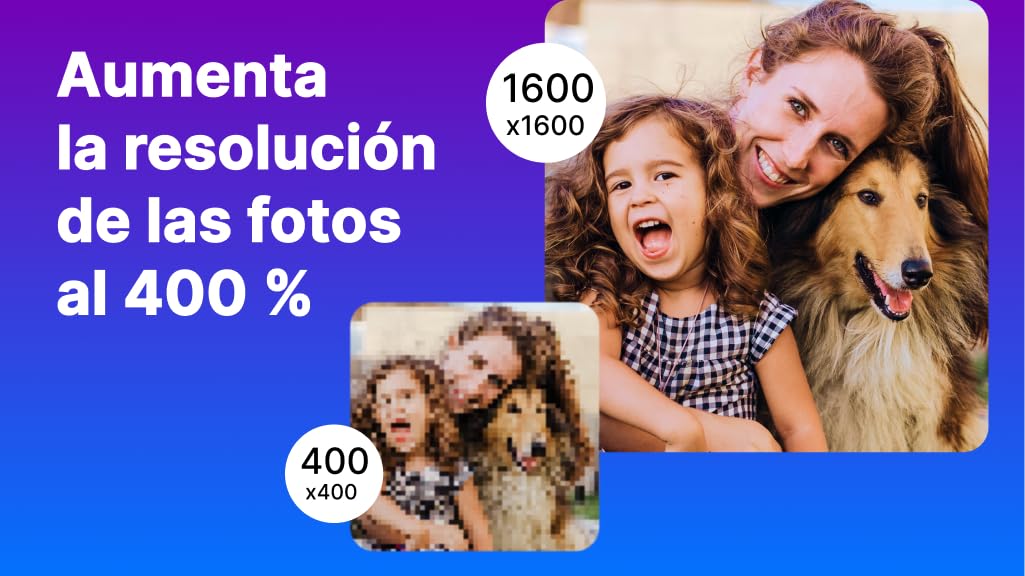 Nero AI Image Upscaler | Enfocar Fotos | Ampliar Imágenes | Escalar a 4K | Optimizar Fotos | Fácil Rescalado | Windows 11 / 10 | Licencia Anual