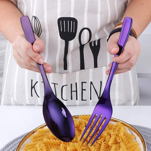 Miniatura 6 de Buyer Star - Utensilios para servir ensalada, acero inoxidable, mango largo, 10.0in, para servir de catering