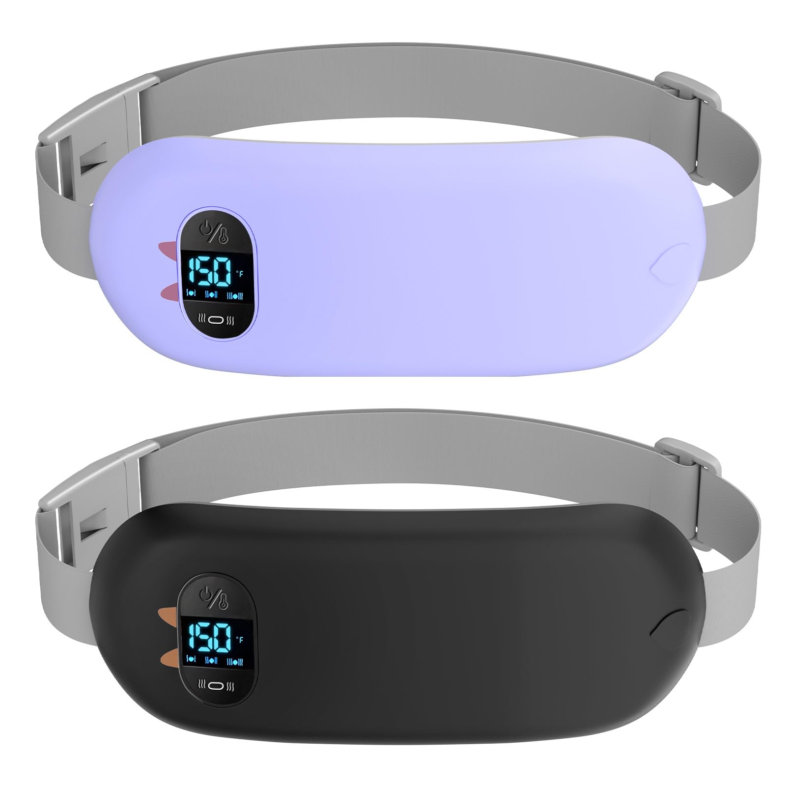 Portable Heating Pad for Cramps, Upgrade Cordless Electric Period Fast Heating Pad for Back Pain Relief Menstrual Belt 6 Heat 6 Massage Modes Gifts for Women Girls Her Girlfriend