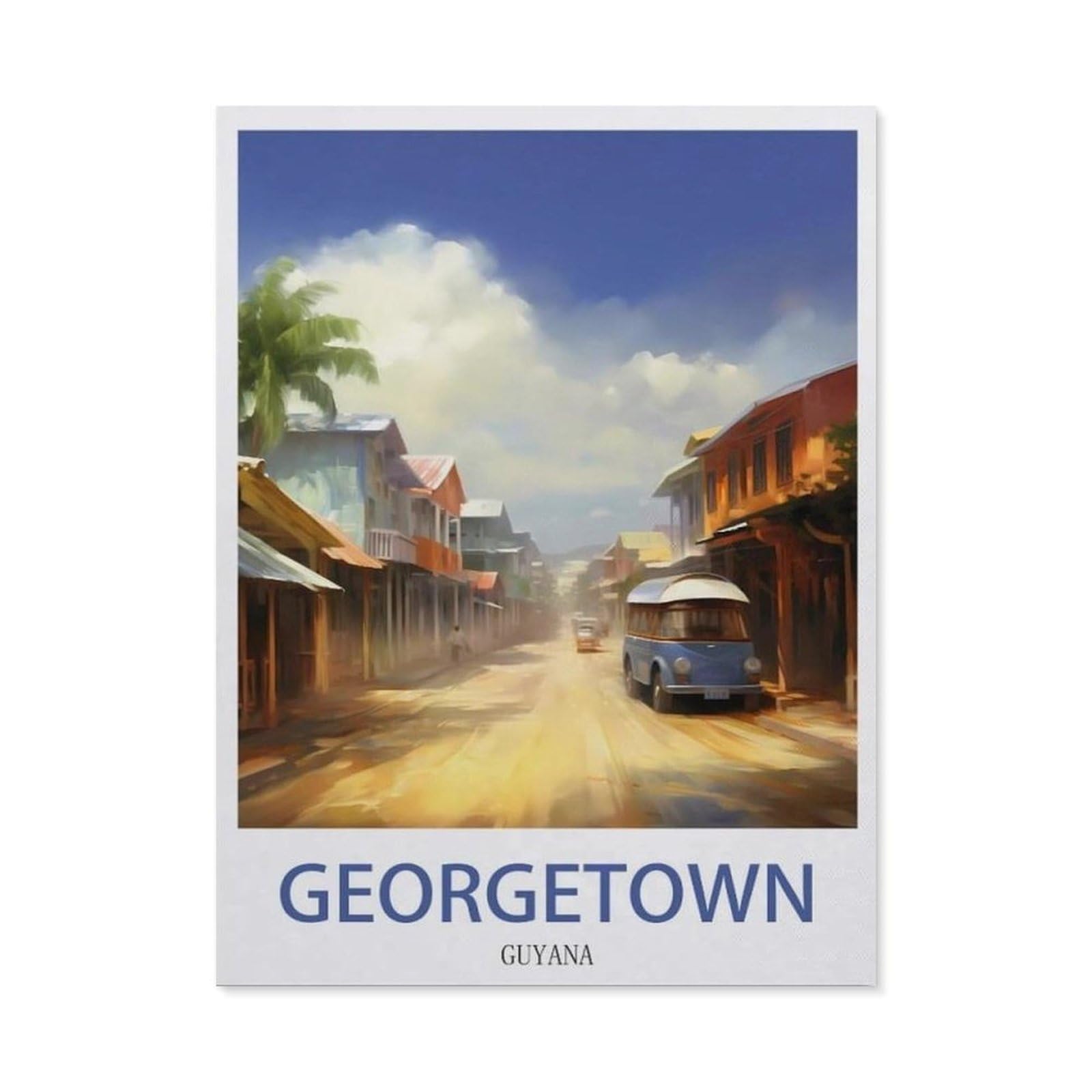 Vintage Art Metal Signs Funny Sign，Georgetown Guyana(20x30cm）