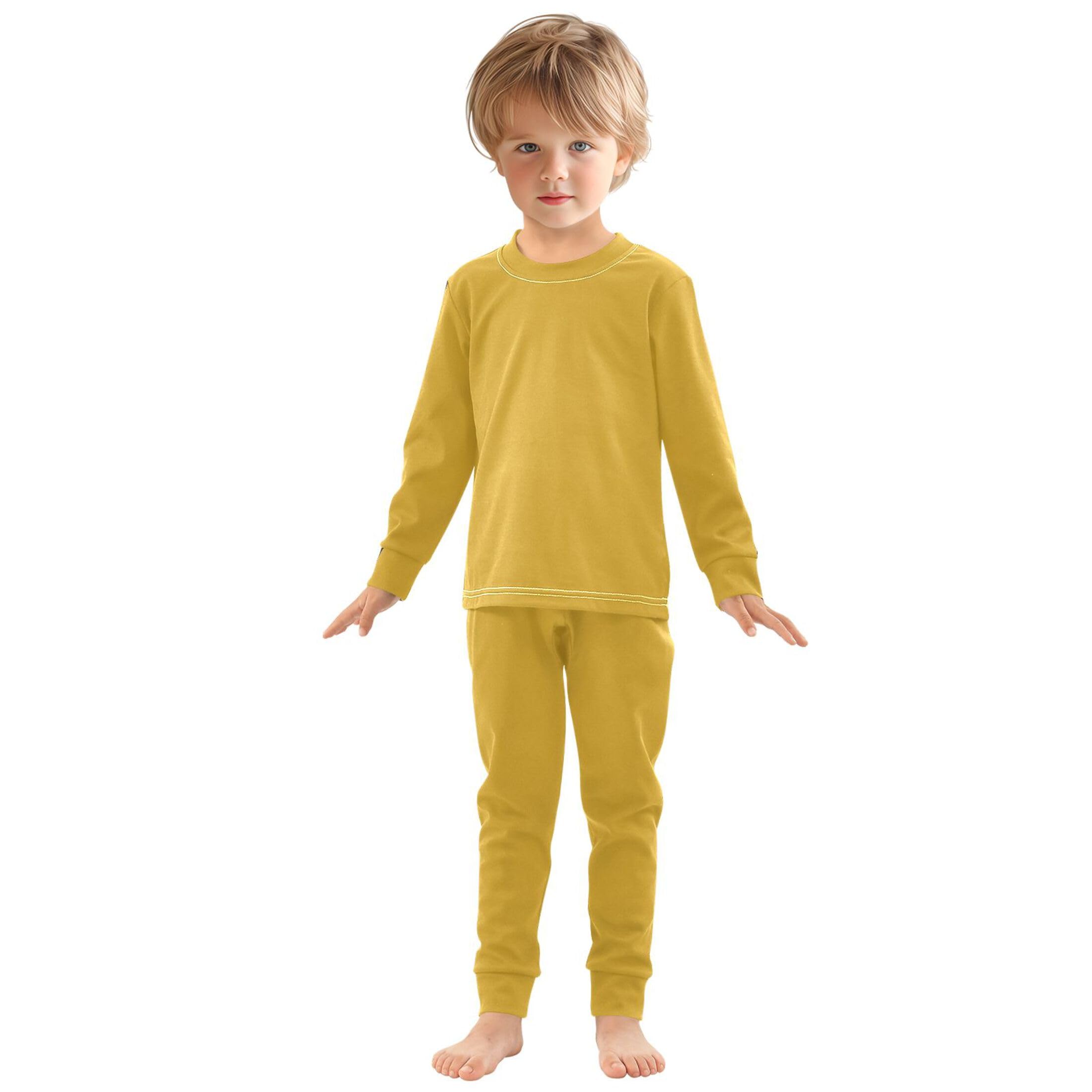 Goldenrod Long Sleeve Pajamas Set Sleepwear Jammies 2pcs Set Pjs Goldenrod