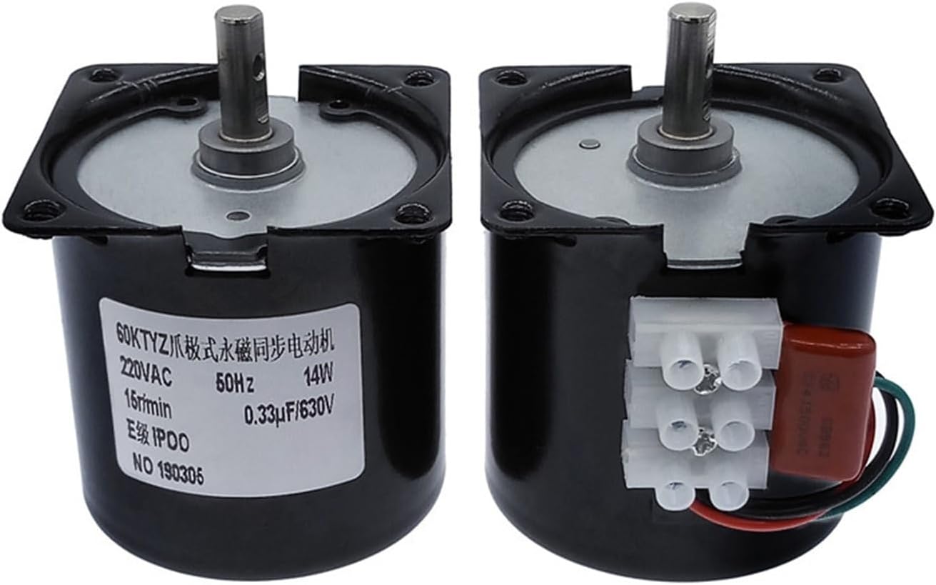 220V AC 14W Micro Gear Motor 60KTYZ 50Hz Permanent Magnet Synchronous Gear Motor Low Speed 2.5 5 10 15 20 30 50 60 80 110 rpm(2.5rpm)