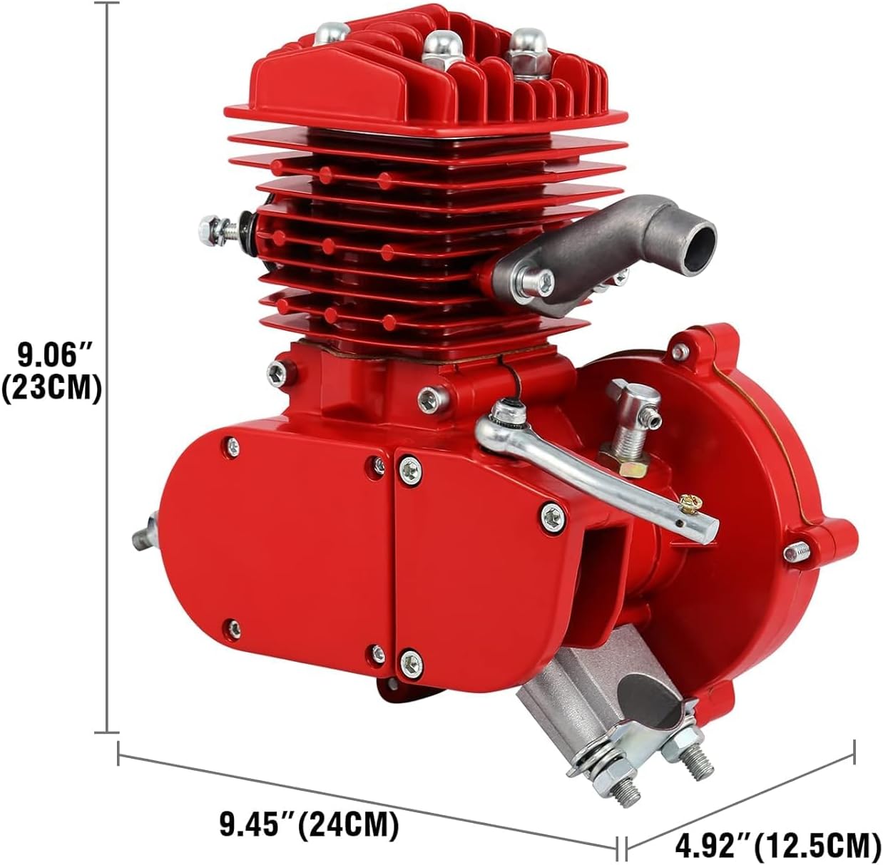 80cc 2 Stroke Bicycle Engine Motor Gas Motorized Bike Motor Kit(Red)