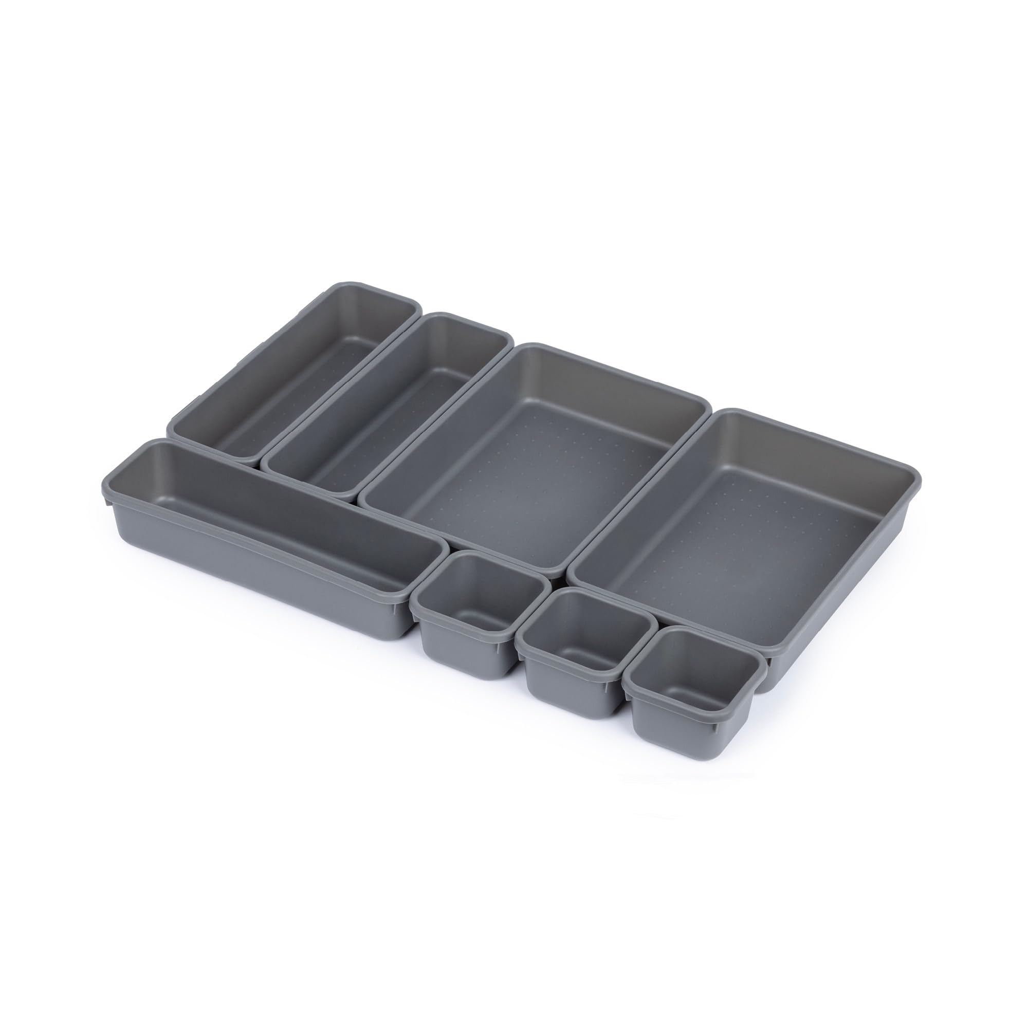 Sponsored Ad – LIVIVO 8pc Interlocking Drawer Organiser and Dividers Plastic Desk and Drawer Trays Ideal for Separating Make-Up, Clothing, Jewellery and Uncluttered Storage (Grey)