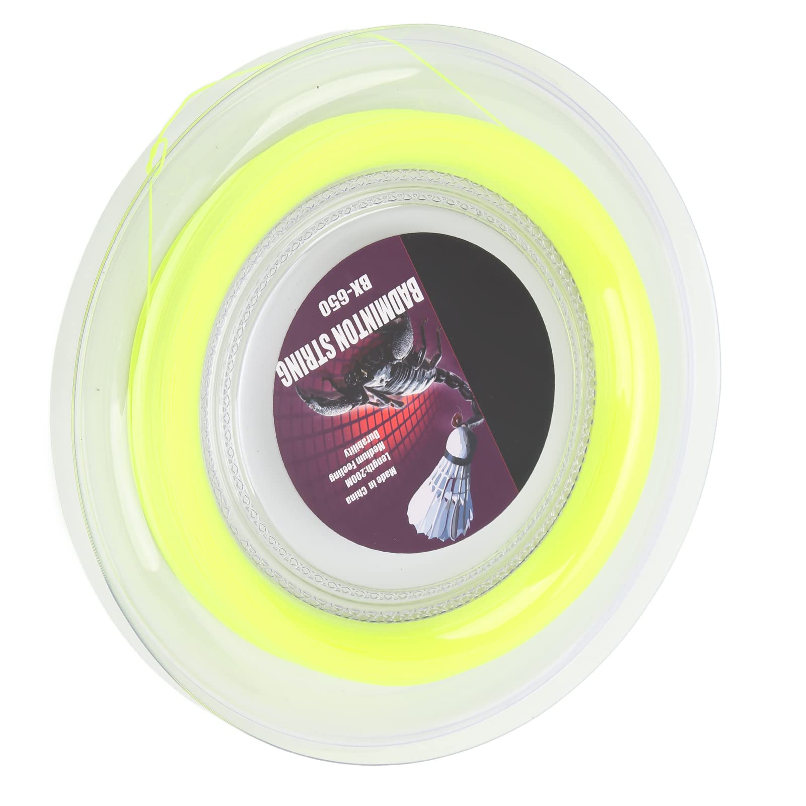 Cordage de Badminton, 200m, Jaune, 0,72mm de Diamètre, Noyau en Fibre Multifilament
