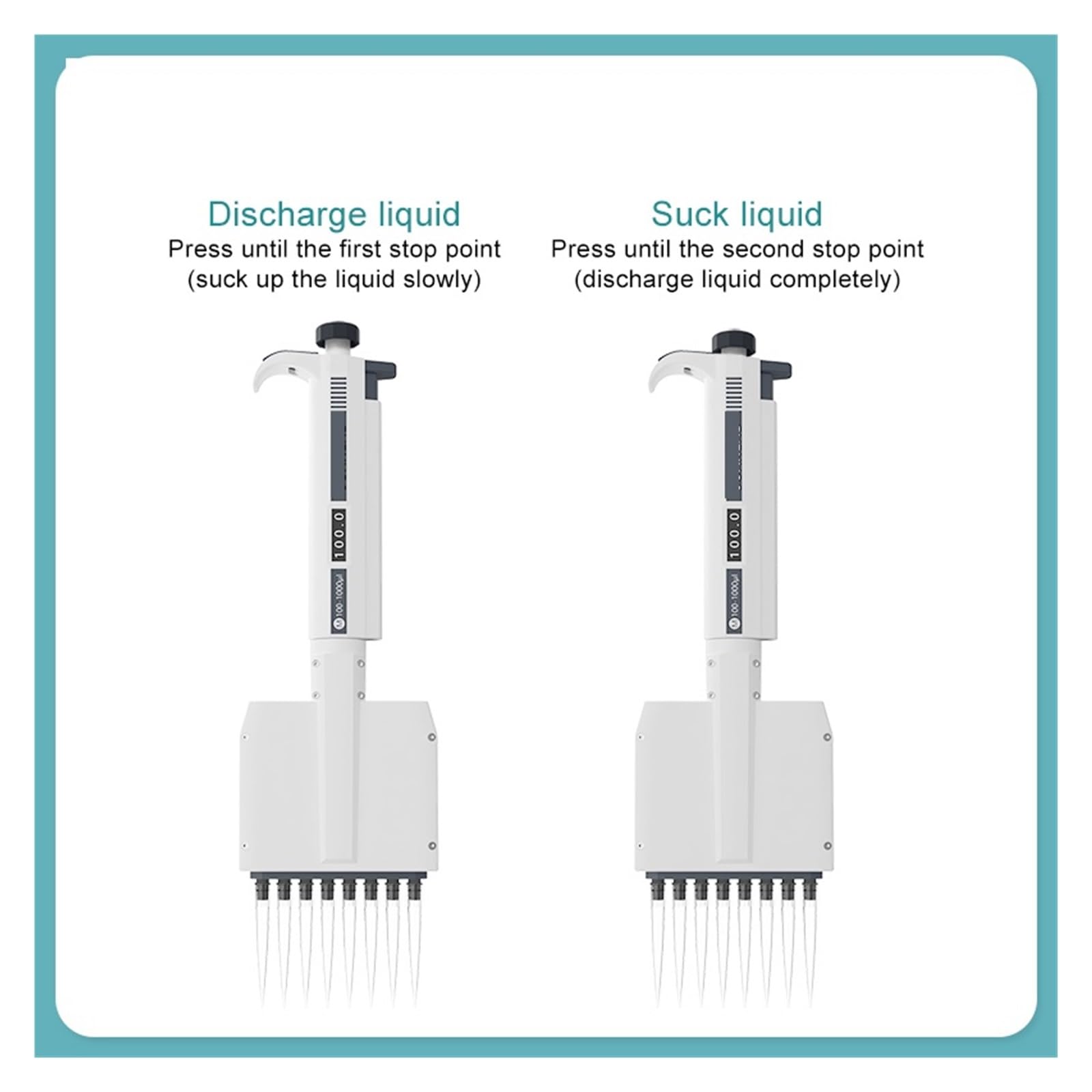 EDEDE Micropipeta Pipeta multicanal Equipo de Laboratorio químico Micropipeta Digital Ajustable Pipeta de Laboratorio de 8 Canales 12 Canales(12 Channels 0.5-10ul)