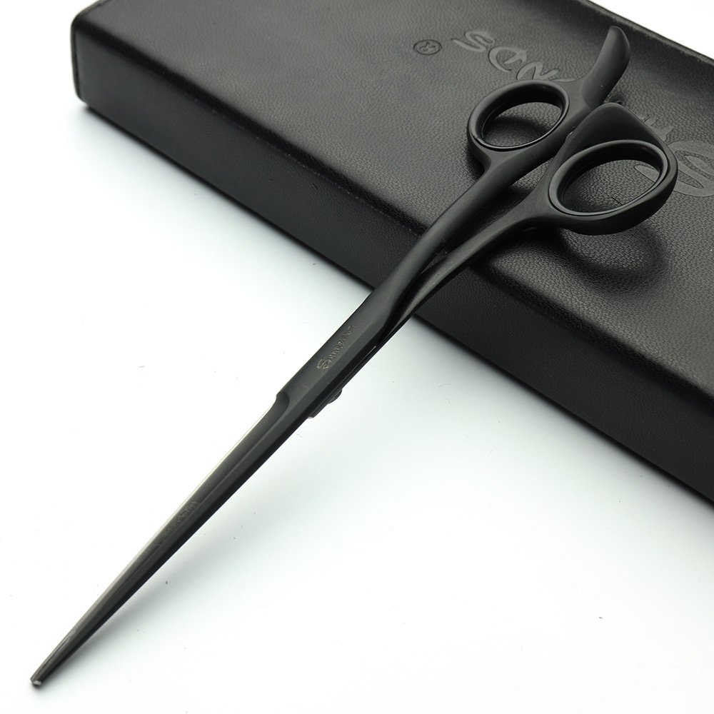 Sharonds 6.0 inch Hairdressing Scissors Hairstyle Studio Salon high-end Hairdressing Scissors Hair Styling Scissors Made Slim Design (Black)